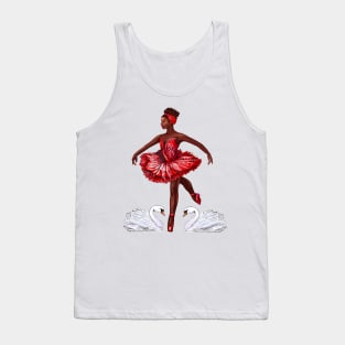 Swan - African American Ballerina Black girl dancing Ballet Dance Brown skin Ballerina Tank Top